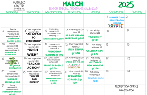 March Senior Calendar